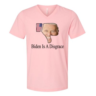 Funny Anti Biden Tee Biden Is A Disgrace V-Neck T-Shirt