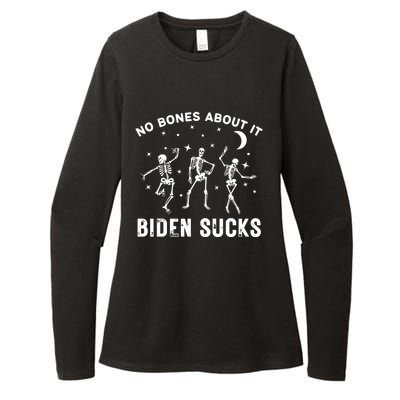 Funny Anti Biden Halloween Biden Sucks Dancing Skeletons Gift Womens CVC Long Sleeve Shirt