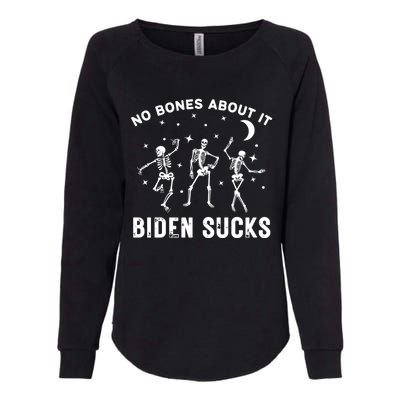 Funny Anti Biden Halloween Biden Sucks Dancing Skeletons Gift Womens California Wash Sweatshirt