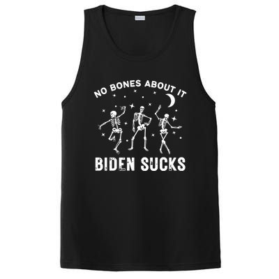 Funny Anti Biden Halloween Biden Sucks Dancing Skeletons Gift PosiCharge Competitor Tank