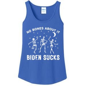 Funny Anti Biden Halloween Biden Sucks Dancing Skeletons Gift Ladies Essential Tank