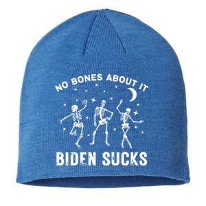 Funny Anti Biden Halloween Biden Sucks Dancing Skeletons Gift Sustainable Beanie