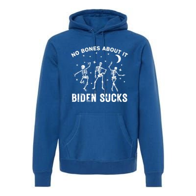 Funny Anti Biden Halloween Biden Sucks Dancing Skeletons Gift Premium Hoodie