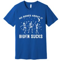 Funny Anti Biden Halloween Biden Sucks Dancing Skeletons Gift Premium T-Shirt