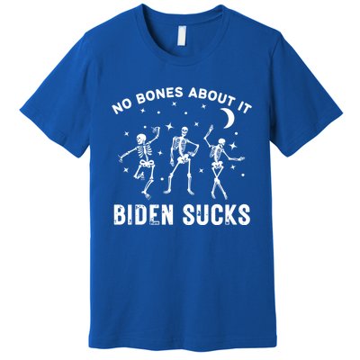 Funny Anti Biden Halloween Biden Sucks Dancing Skeletons Gift Premium T-Shirt