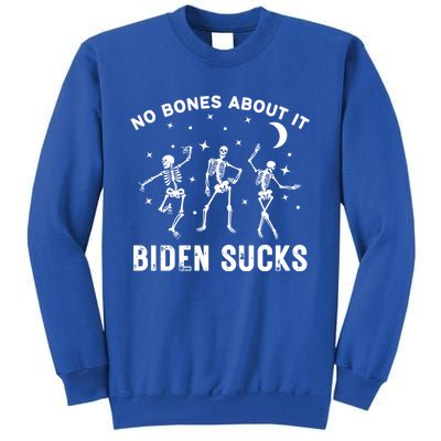 Funny Anti Biden Halloween Biden Sucks Dancing Skeletons Gift Tall Sweatshirt