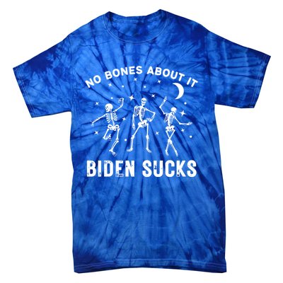 Funny Anti Biden Halloween Biden Sucks Dancing Skeletons Gift Tie-Dye T-Shirt