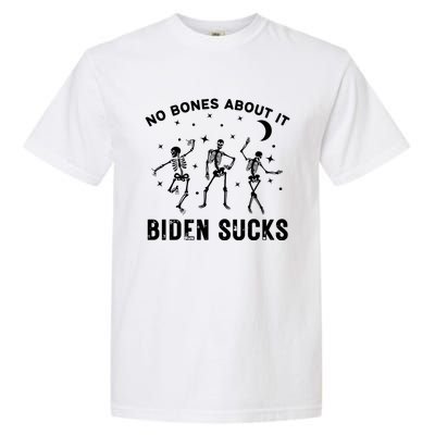 Funny Anti Biden Halloween Biden Sucks Dancing Skeletons Gift Garment-Dyed Heavyweight T-Shirt