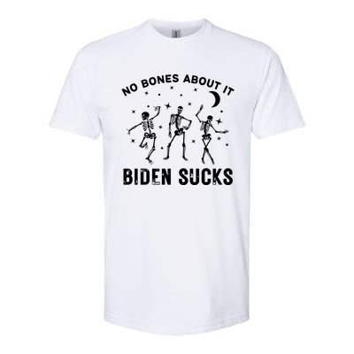 Funny Anti Biden Halloween Biden Sucks Dancing Skeletons Gift Softstyle CVC T-Shirt