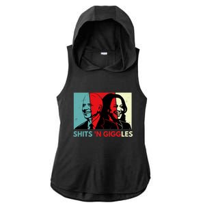 Funny Anti Biden Harris Shits 'N Giggles Political Gift Ladies PosiCharge Tri-Blend Wicking Draft Hoodie Tank