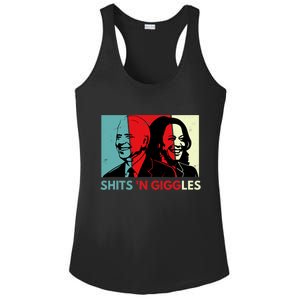 Funny Anti Biden Harris Shits 'N Giggles Political Gift Ladies PosiCharge Competitor Racerback Tank