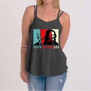 Funny Anti Biden Harris Shits 'N Giggles Political Gift Women's Strappy Tank