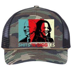 Funny Anti Biden Harris Shits 'N Giggles Political Gift Retro Rope Trucker Hat Cap