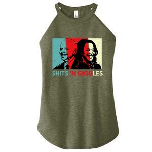 Funny Anti Biden Harris Shits 'N Giggles Political Gift Women's Perfect Tri Rocker Tank