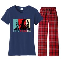 Funny Anti Biden Harris Shits 'N Giggles Political Gift Women's Flannel Pajama Set