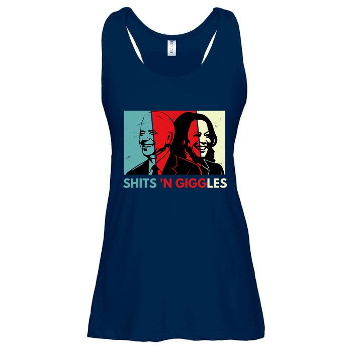 Funny Anti Biden Harris Shits 'N Giggles Political Gift Ladies Essential Flowy Tank