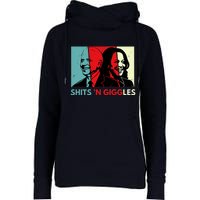 Funny Anti Biden Harris Shits 'N Giggles Political Gift Womens Funnel Neck Pullover Hood