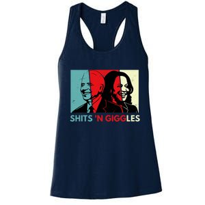 Funny Anti Biden Harris Shits 'N Giggles Political Gift Women's Racerback Tank