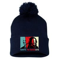 Funny Anti Biden Harris Shits 'N Giggles Political Gift Pom Pom 12in Knit Beanie