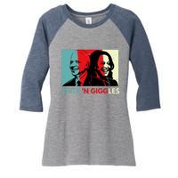 Funny Anti Biden Harris Shits 'N Giggles Political Gift Women's Tri-Blend 3/4-Sleeve Raglan Shirt