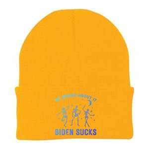 Funny Anti Biden Halloween Biden Sucks Dancing Skeletons Meaningful Gift Knit Cap Winter Beanie