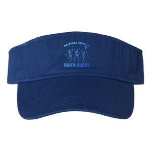 Funny Anti Biden Halloween Biden Sucks Dancing Skeletons Meaningful Gift Valucap Bio-Washed Visor