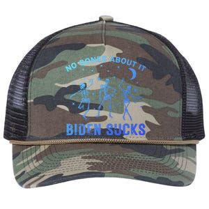 Funny Anti Biden Halloween Biden Sucks Dancing Skeletons Meaningful Gift Retro Rope Trucker Hat Cap