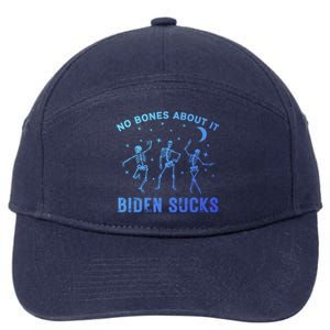 Funny Anti Biden Halloween Biden Sucks Dancing Skeletons Meaningful Gift 7-Panel Snapback Hat