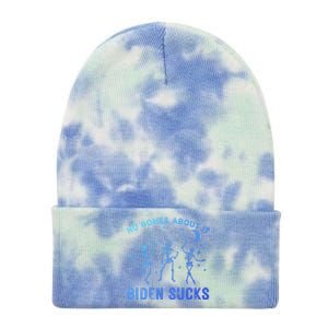 Funny Anti Biden Halloween Biden Sucks Dancing Skeletons Meaningful Gift Tie Dye 12in Knit Beanie