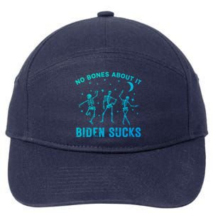 Funny Anti Biden Halloween Biden Sucks Dancing Skeletons Meaningful Gift 7-Panel Snapback Hat