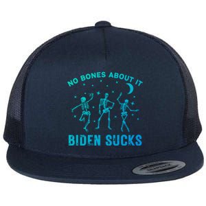 Funny Anti Biden Halloween Biden Sucks Dancing Skeletons Meaningful Gift Flat Bill Trucker Hat