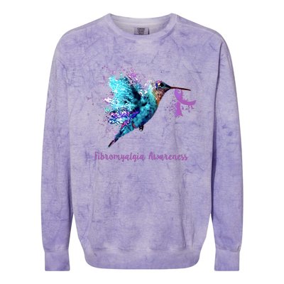 Fibromyalgia Awareness Bird Cancer Nurse Colorblast Crewneck Sweatshirt