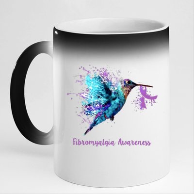 Fibromyalgia Awareness Bird Cancer Nurse 11oz Black Color Changing Mug