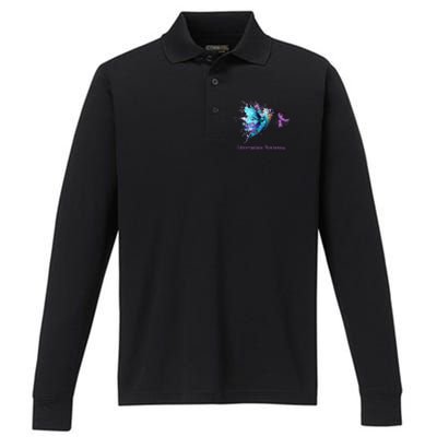 Fibromyalgia Awareness Bird Cancer Nurse Performance Long Sleeve Polo