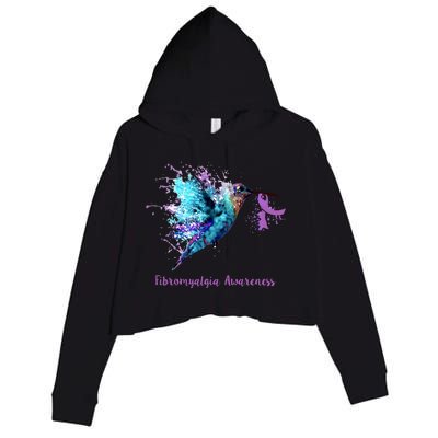 Fibromyalgia Awareness Bird Cancer Nurse Crop Fleece Hoodie