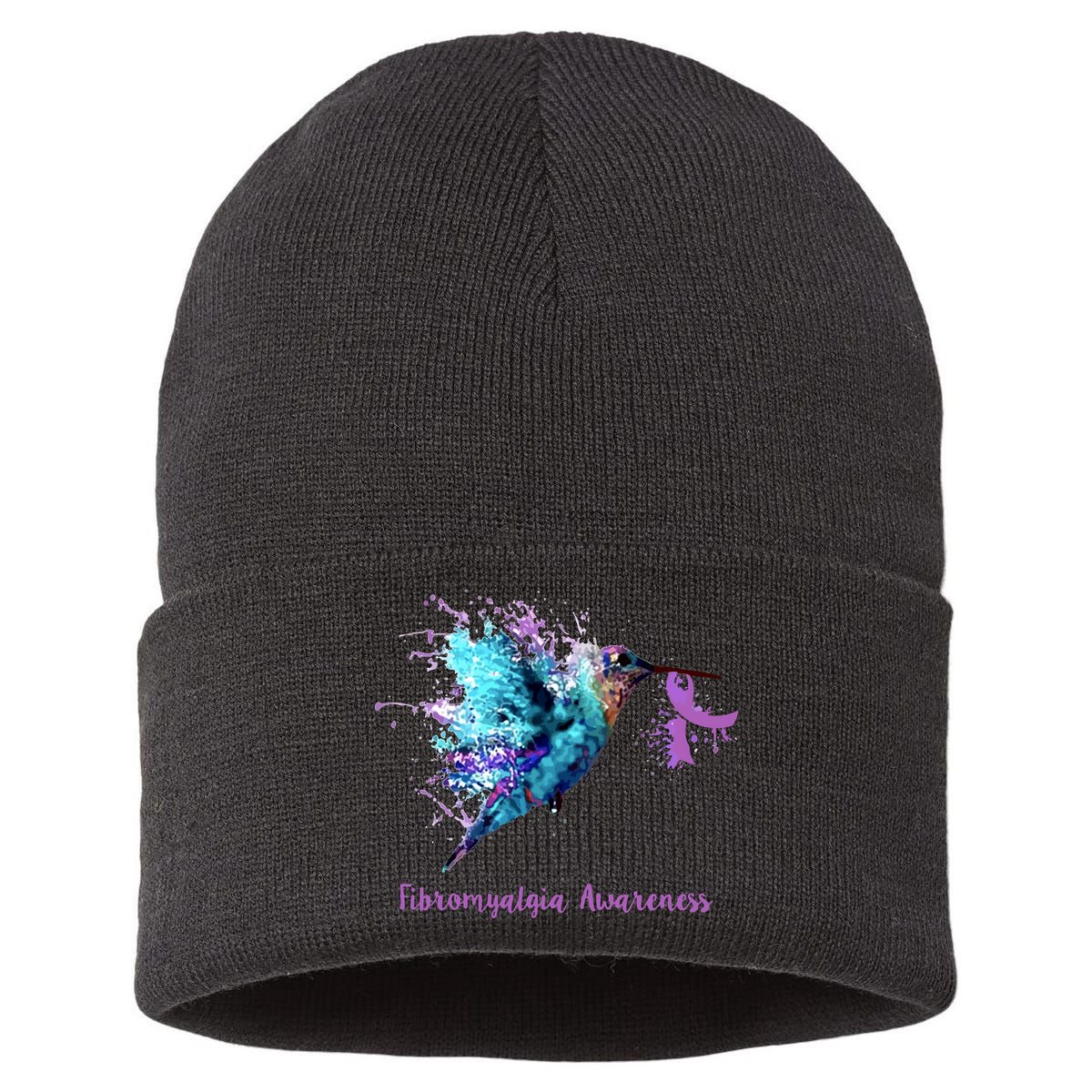 Fibromyalgia Awareness Bird Cancer Nurse Sustainable Knit Beanie