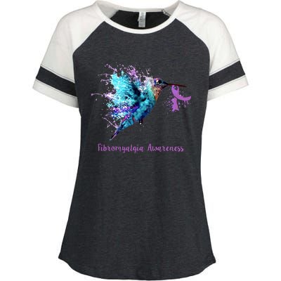 Fibromyalgia Awareness Bird Cancer Nurse Enza Ladies Jersey Colorblock Tee