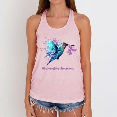 Fibromyalgia Awareness Bird Cancer Nurse Women's Knotted Racerback Tank