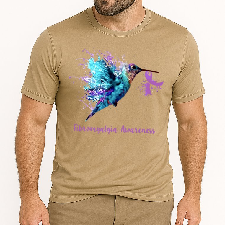 Fibromyalgia Awareness Bird Cancer Nurse Cooling Performance Crew T-Shirt