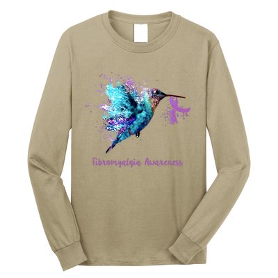 Fibromyalgia Awareness Bird Cancer Nurse Long Sleeve Shirt