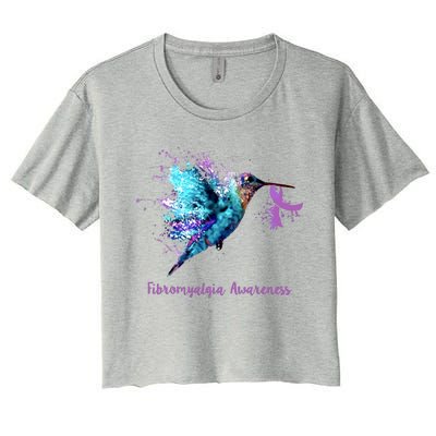 Fibromyalgia Awareness Bird Cancer Nurse Women's Crop Top Tee