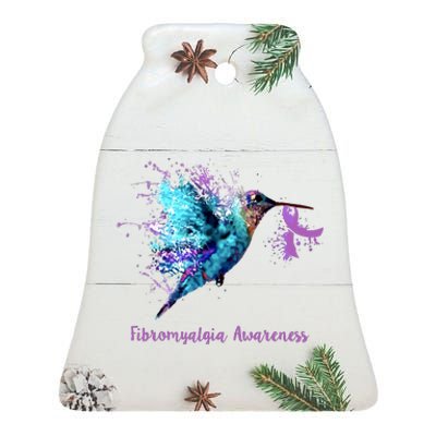 Fibromyalgia Awareness Bird Cancer Nurse Ceramic Bell Ornament