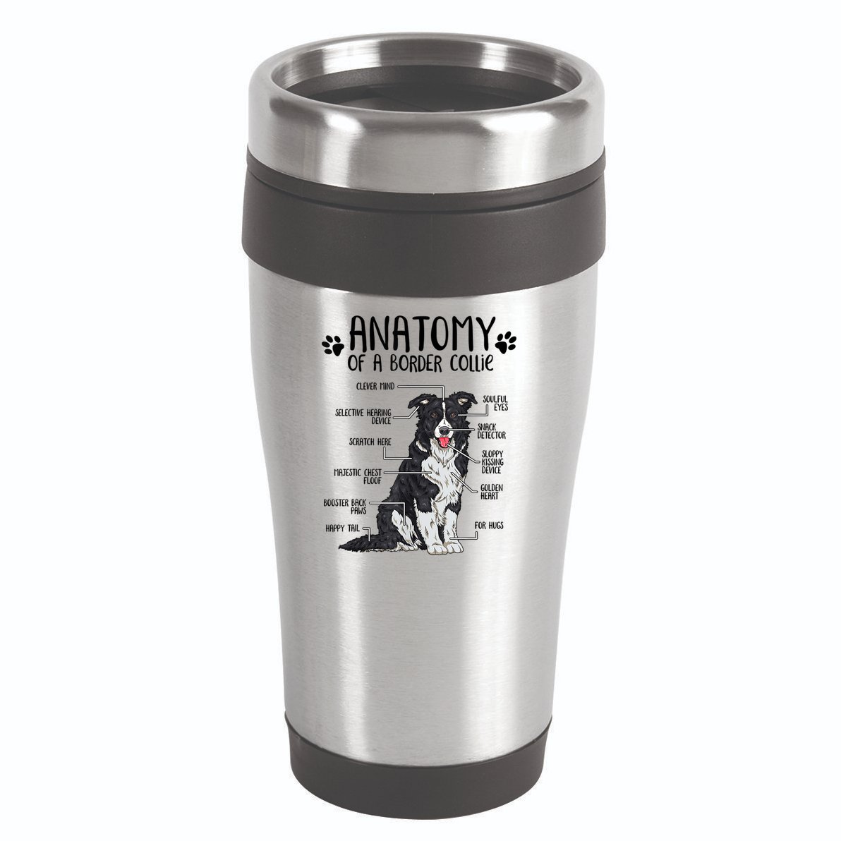 Funny Anatomy Border Collie Dog Lover Gift 16oz Travel Tumbler