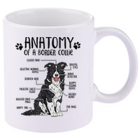 Funny Anatomy Border Collie Dog Lover Gift 11oz C Handle Ceramic Mug