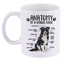 Funny Anatomy Border Collie Dog Lover Gift 11oz C Handle Ceramic Mug