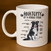 Funny Anatomy Border Collie Dog Lover Gift 11oz C Handle Ceramic Mug