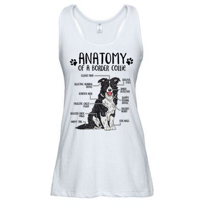 Funny Anatomy Border Collie Dog Lover Gift Ladies Essential Flowy Tank