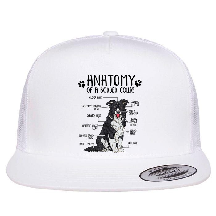 Funny Anatomy Border Collie Dog Lover Gift Flat Bill Trucker Hat