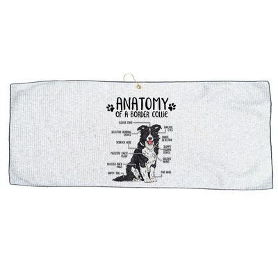 Funny Anatomy Border Collie Dog Lover Gift Large Microfiber Waffle Golf Towel