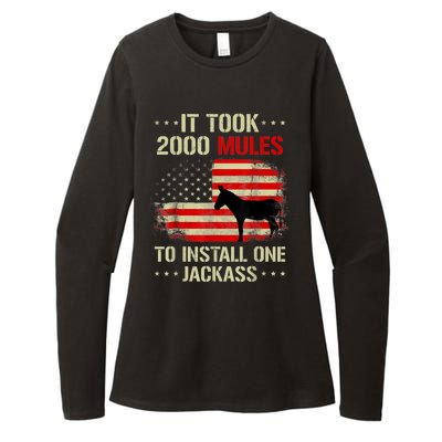 Funny Anti Biden It Took 2000 Mules To Install One Jackass Womens CVC Long Sleeve Shirt